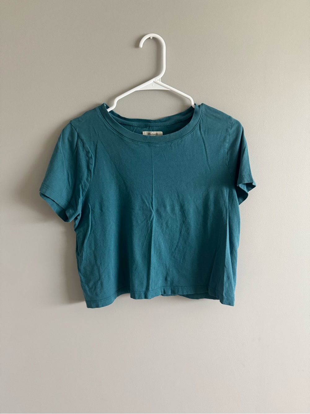 Madewell Teal Short Sleeve Cropped Tee - Women